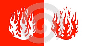 Fire logo. Isolated fire on white background