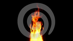 Fire loop high quality - turbulent loopable flames isolated on black background