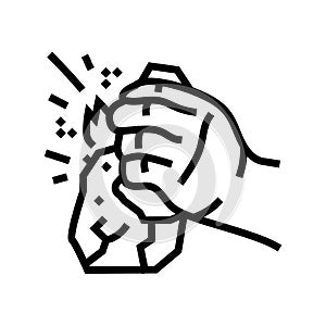 fire making human evolution line icon vector illustration