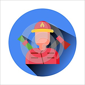 Fire Man avatar WITH FLAT DESIGN AND SIMPLES TYLE photo
