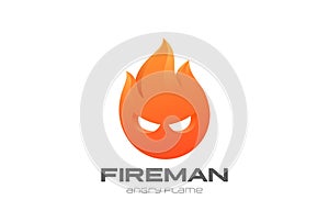 Fire Man Flame circle abstract Logo vector. Firema