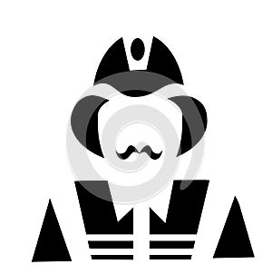Fire man icon vector negative space