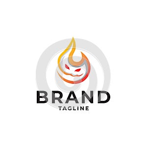 Fire Monster Logo design gradient