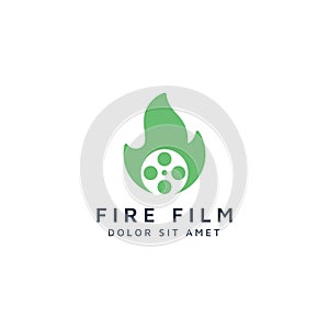 Fire movie negative space logo design