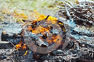 The fire on the nature