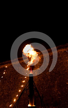 Fire in the night, big flame