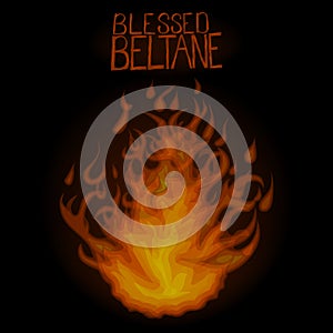 Fire in night. Blessed Beltane