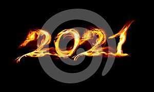 fire numbers 2021 on a black background