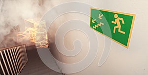 Fire in the office building