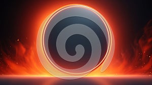 Fire Opal Crystal Creative Abstract Geometric Frame.