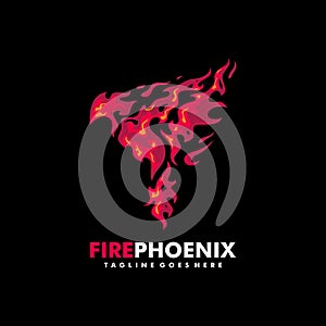 Fire Phoenix illustration vector Design template