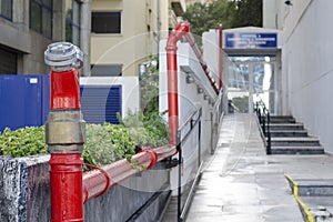 Fire pipe, to replenish the fire engines with water. Athens, Greece