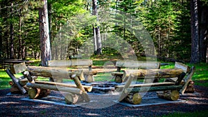 The fire pit at the amnicon Falls State park in Wisconsin