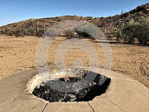 Fire pit at campground, Arizona