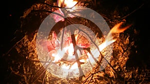 Fire pit making fire