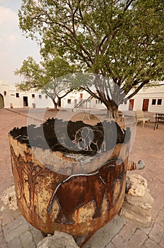 Fire place fortress Namutomi camp Etosha parc in namibia