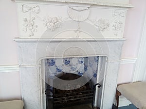 Fire place in the restored palace