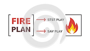 Fire Plan Chart with Arrows Flat Vector Illustration, vector design Generative AI