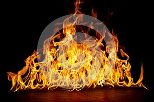 fire png burning flame Isolated on a black background