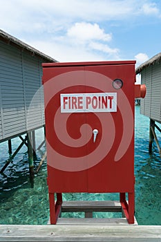 Fire point sign at the bungalow