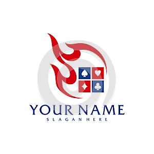 Fire Poker logo vector template, Creative Poker logo design concepts