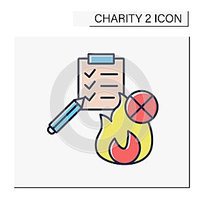 Fire prevention charities color icon photo