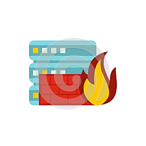 Fire protection in file store icon, flat style