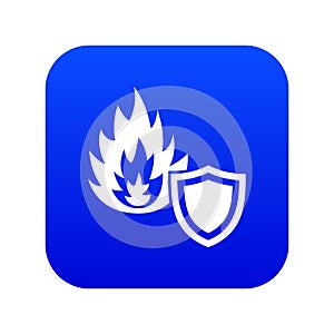 Fire protection icon blue vector