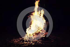 Fire pyre night warm vintage