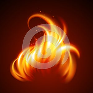 Fire realistic background. Vector illustration