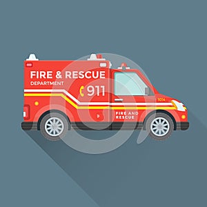 Fire rescue department emergency car