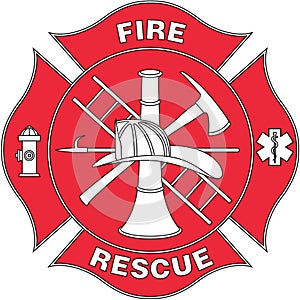 Fire and Rescue Logo Vector Illustration
