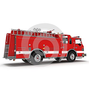 Fire Rescue Truck isolated on white. 3D illustration