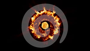 Fire Ring Around A Plasma Ball On Transparent Background