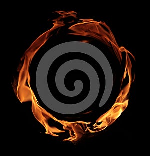 Fire - a ring created by the flame and large burning flames