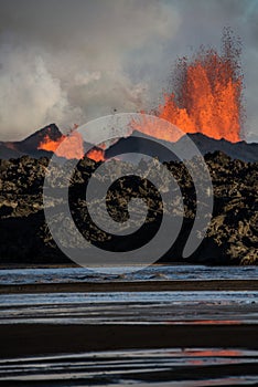 Fire and rock, smoke and water