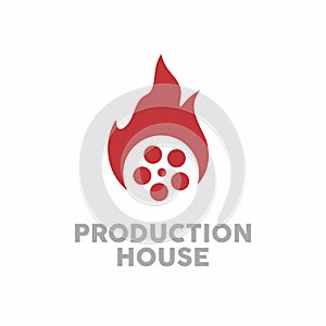 Fire on roll film - logo for production house or movie institution