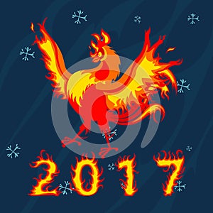 Fire Rooster, symbol of 2017 on the Chinese calendar