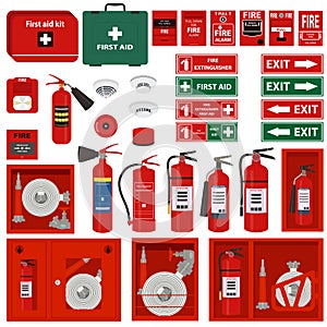 Fire safety collection. Fare alarm system elements.