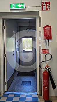 Fire safety. Emergency exit. fire prevention in the kitchen.