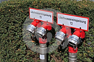 Fire safety pump connection in Germany