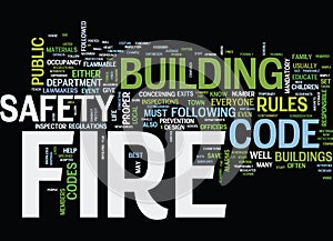 Fire Safety Under The Fire Code Word Cloud Concept photo