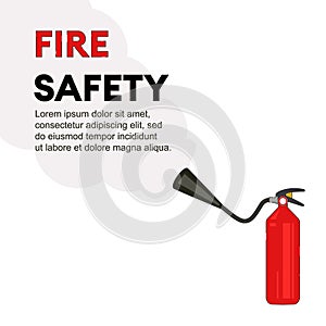 Fire safety vector illustration. Precautions the use of fire background template. A firefighter