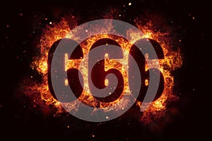 666 Fire Satanic sign gothic style evil esoteric photo