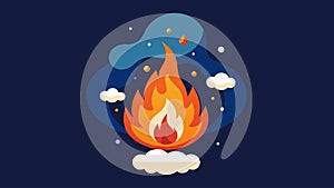 The fire serving as a canvas for the thinkers introspective thoughts and reflections.. Vector illustration. photo