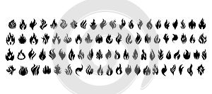 Fire Set Icon.. Flame. Icon. Sign. Symbol. Flaming. Bonfire. Burning. Fiery. Flammable. Inferno. Hell. Heat. Afire