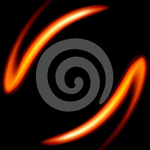 Fire shape on a black background.