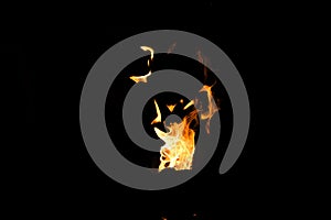 Fire shapes, burning fire