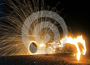 Fire show on the beach