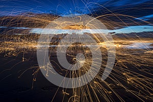 Fire show on the beach